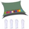 YAOYI Tenda A Vela Rettangolare 2x5m Impermeabile Vela Ombreggiante Protezione Raggi UV 98% per Feste All'aperto in Terrazza Giardino, con Corda, Verde Scuro