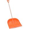 Aqbau Pala da neve arancione con bordo in alluminio - Pala da neve con rinforzo a coste e manico a D | Robusta pala per neve con manico in legno da 100 cm | Scivolo da neve leggero - Snow Shovel per