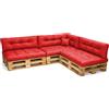 POKAR Set di Cuscini per Europallet Impermeabile da 8 pezzi: 3x 120x80 + 3x 120x40 + 1x 60x40 + 1x 40x40, per Divano da Giardino, senza Pallet, Rosso