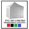 SNODEC GAZEBO PIEGHEVOLE 3X3 BIANCO ACCIAIO + 4 TELI LATERALI PVC 350 g metro