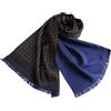 DTLDWN Sciarpe di seta da uomo per l'inverno double-face 100% seta con fodera spazzolata calda lusso, Motivo - Blu, 30*170cm