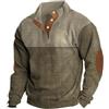 OBiQuzz Polo da uomo a maniche lunghe, maglie da golf con colletto alla coreana, polo con bottoni, calde maglie a maniche lunghe invernali, taglie grandi, camicia blouson, felpa outdoor, sweatshirt slim fit