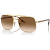 Ray-Ban 0RB3699 Occhiali, Gold/Light Brown Shaded, 56 Unisex-Adulto