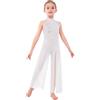 Kaerm Ragazze Tuta da Ballo Lirico Contemporaneo con Paillettes Body Ginnastica Artistica Balletto Leotards Body Danza Classica Abito da Pattinaggio Artistico Senza Maniche Blu scuro 15-16 anni