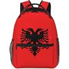 PHAYAH Zaino con bandiera albanese da 15,7 pollici, borsa semplice per tutti, con 1 scomparto principale, tasca frontale