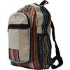 Simandra Ethno Hanf Zaino realizzato a mano in Nepal con molti scomparti, multicolore, 45 x 30 x 10cm