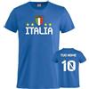 PELUSCIAMO Maglia Italia Cotone Personalizzabile con Nome e Numero | T-Shirt Nazionale Italiana | Bambino Uomo Maniche Corte | Forza Azzurri PS 27431-A-096-BS