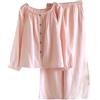 Uwdiohq Da Donna in Cotone con Maniche A Nove Minuti E Cardigan Completo Casa, Tutina Elegante (B, M) Pigiama Aperto Womens Pyjamas Set Cotton Pregiate Invernale Simpatico Sexy Friends Series