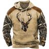 kewing Uomo Cervo Caccia 3D Stampato Felpa con Cappuccio Felpe Unisex Manica Lunga Streetwear Casual Pullover Giacca