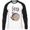 Hopestly Gojira from Mars To Sirius Maglietta da Baseball Unisex da Donna Uomo Bianca Girocollo Manica Lunga Cotone Organico Tee T-Shirt Unisex White