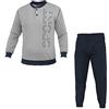 Navigare Pigiama Uomo Cotone Felpato 2 Colori Serafino Art.140829 (Grigio Melange - 54 / XXL)