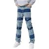 CABULE Jeans Stile mendicante di distruzione Hip-Hop Pantaloni Casual impiombati Americani da Uomo-Blu-L