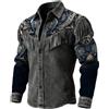 Generico Camicia Quadri Uomo Camicia Western Stile Cowboy con Frange Decorazione per Casual Abbottonata a Maniche Lunghe Festival Musicale Country (Black, L)