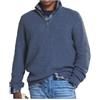 INOMAK Maglione casual con cerniera in cashmere da uomo, pullover con zip a un quarto da uomo, maglioni con scollo a V da uomo slim fit manica lunga (5XL,Blue)
