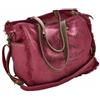 Loberon Anoush Borsa - Tracolla rimovibile - in puro cotone e pelle di bufalo, fuxia