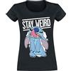 Lilo and Stitch Lilo & Stitch Stay Weird Donna T-Shirt Nero M 100% Cotone Regular