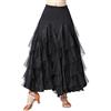 KBOPLEMQ Gonna da danza per donna, gonna flamenca, gonna spagnola con volants, per adulti, abito da danza, lungo, latino standard, ballo da sala, gonna swing, maxi gonna, costume da carnevale