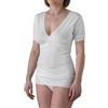 Felis Confezione da 3 Camiciole Mezza Manica Donna Classico, Cotone Costina e Traforato, Top Canotta, Bianco, Traspiranti e Comode, Persone Anziane