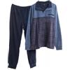 Viterbo Biancheria Pigiama Tuta Uomo in Micro Pile Calibrato LMW00101 (Avion Melange/Navy, 3XL)