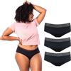 Selenacare Biancheria intima per periodi Hipster (3 confezioni) - Biancheria intima mestruale da donna, lavabile, 100% vegano, sostenibile, 25 ml, Nero , M