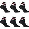 Fila CALZINI SNEAKERS OFFERTA 6 E 12 PEZZI, CALZA UNISEX, CALZE SPORTIVE CICLISTA ART. 9398 (12 PEZZI BIANCO, 35-38)