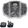 Generico Skulls Bronze Lighter Belt Buckle, Built- Hidden Skull lighter, Western Cowboy Skull Buckle Belt Buckles