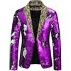 Générique Giacca Da Uomo Paillettes Casual Slim Fit Giacca Risvolto Elegante Blazer Costume Da Spettacolo Di Scena Giacca Fit Costume Mostra Moderno Tempo Libero Matrimonio Cerimonia Blazer Uomo Inverno,
