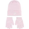 Nike Set da 2 pezzi con berretto e guanti per bambina, colore rosa, taglia unica (7-16), taglia unica (7-16)