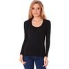 JADEA Offerta 2 Pezzi Maglia Donna Manica Lunga Scollo LOLLO, Maglia Donna Cotone Elasticizzato 4056 (2 Pezzi Nero, M)