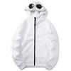 F6QUM Felpa con cappuccio unisex con cappuccio e cerniera con cappuccio e decorazione per occhiali da sole, Azzurro, L
