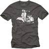 MAKAYA Maglietta con Stampa Vintage - Moto e Scooter Special 125ccc - T-Shirt Uomo Grigio S