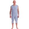 Ferrucci Pigiama Sanitario Smanicato con Pantalone Corto 1 Zip/Cerniera Dietro la Schiena Estivo - 9008/7 (Azzurro, XXL)