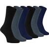 Sock Snob 6 paia uomo 100 cotone fino calze senza elastico in nero e beige (39-45 eur, TSFD01)
