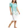 BISBIGLI Donna Art.03586 Camicia da Notte Serafino a Manica Corta (Panna/Turchese, 52)