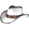 Nyls Création Cappello Cowboy Bianco Tete Toro Argento Country Prestige Wrangler - Taglia: Taglia Unica - Colore: Bianco - Misto, bianco, taglia unica
