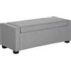 HOMCOM Cassapanca Contenitore, Panca Imbottita con Vano Contenitore, Panca Fondo Letto, Design Moderno, Plastica, Tessuto Grigio, Multiuso, 120x50x44cm, Grigio