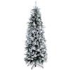 BIZZOTTO Albero di Natale Artificiale Slim Sottile Stretto Innevato Bianco Realistico 210 cm Dresda