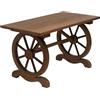 Outsunny Tavolo da Giardino Stile Country con Gambe a Ruota, in Legno di Abete Resistente alle Intemperie, 110x60x65 cm