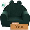 Flumi Poltrona Flumi Personalizzata per Bambini - Seduta per la Sala Giochi Con Nome Inciso (Verde)