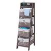 Mendler Scaffale cassettiera Decorativa Shabby Vintage Goiana T704 Legno paulonia 4X ceste - Marrone