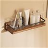 NevStp Mensola da bagno in legno massello per lavabo a parete per cosmetici, impermeabile, multifunzionale, per camera da letto, cucina, armadietti, asciugamani, antiruggine, robusto, durevole/a/40