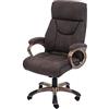Mendler Poltrona Sedia Ufficio Girevole Regolabile Dallas Design Moderno Tessuto Effetto Scamosciato Grigio Scuro
