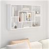 Generico Scaffale a Parete Bianco 85x16x52,5 cm in Legno Multistrato,Armadietti e portaoggetti-801418