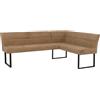 Mendler Panca angolare HWC-O81, sala da pranzo, stoffa ciniglia/tessuto Öko-Tex (310 g/m²) metallo 210 x 159 cm - marrone chiaro