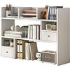 PAUANI Libreria Da Scrivania Da Appoggio - Scaffale Da Scrivania Organizer, Libreria Hutch Da Appoggio In Legno, Organizzatore Scrivania Fai Da Te, Per Il Trucco Da Cucina Forniture Ufficio(White,113*17*80cm