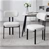 Ya-Home Set di 2 Sedie Sala da Pranzo con Schienale per Cucina, Bianco