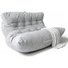 Aiire Pouf da Esterno XXL con Imbottitura Inclusa - Poltrona Sacco di Design per Giardino, Terrazza o Piscina - Bean Bag Chair Doppio 2 Posti per Relax o Lettura, Grigio
