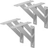 ML DESIGN modern living ML-Design 4 Pezzi Reggimensola a Muro 180x180 mm Argento Alluminio Mensole Galleggianti a Parete Staffa a Muro Supporto Mensola Sospesa a Parete Staffe per Mensole Pesanti Supporti per Scaffale