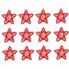 MAGICLULU 12 Pezzi Decorazioni Stelle in Rattan Rosso per Stelle Intrecciate Forma di per Feste e Celebrazioni Addobbi Sicuri e Artigianali per Patriottici