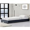 Corium Letto Singolo Imbottito Struttura Bassa con Rete a Doghe e Piedini Zona di Riposo 90x200 cm Rivestito in Tessuto Grigio Scuro